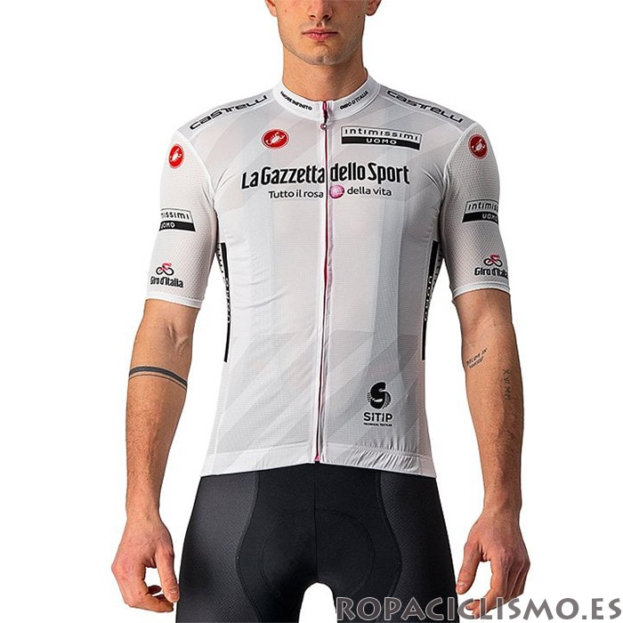 2021 Maillot Giro d'Italia Tirantes Mangas Cortas Blanco